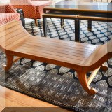 F15. Teak bench with slatted top. 20”h x 60”w x 20”d 